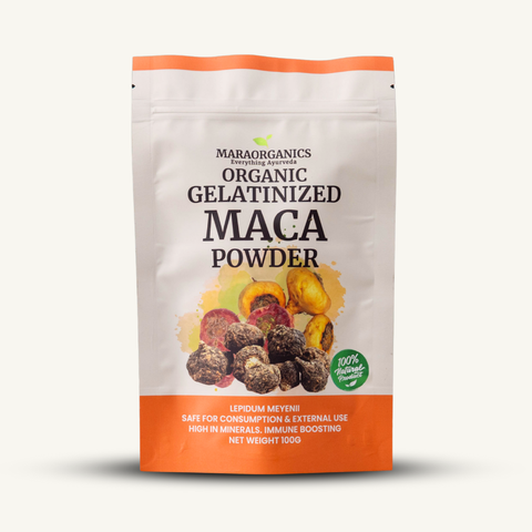 Maca-Powder-(Gelatinized)-100G help support balanced hormone levels in both men and women. By Mara Organics