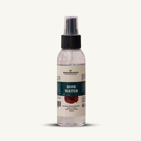 Rose-Water-125Ml  Replenishes moisture for smoother, shinier hair -By Mara Organics